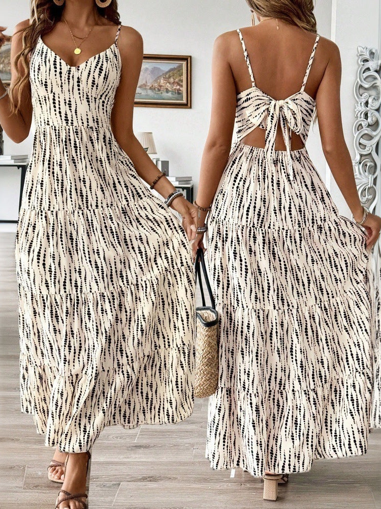 Damen Maxikleid mit trägerlosem Design und fließendem Schnitt EB