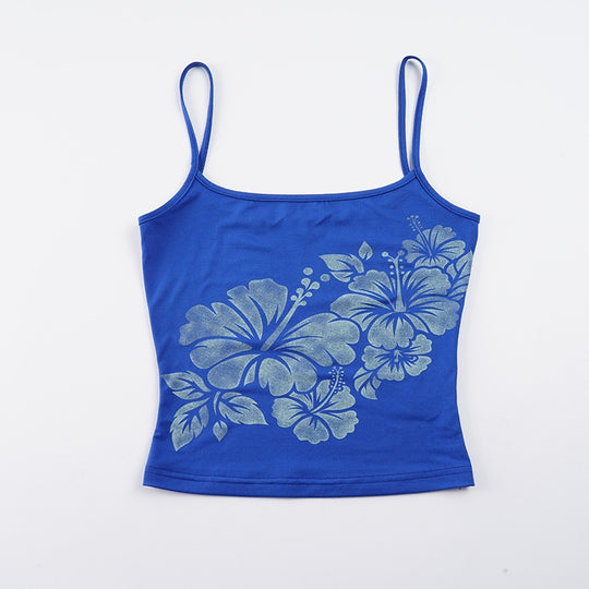 Damen Spaghetti-Trägertop mit floralem Druck EB