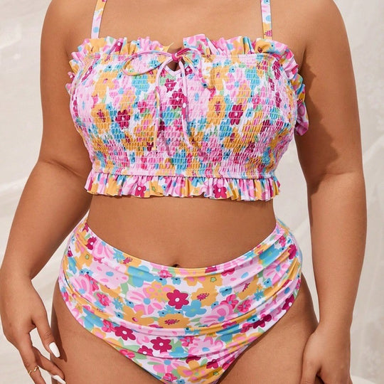 Damen Verspieltes Bikini-Set mit Rüschendetails EB