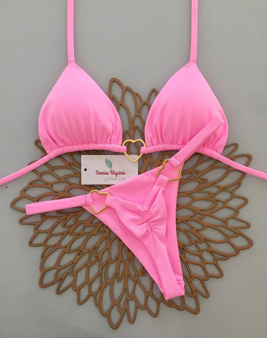 Damen Triangel-Bikini mit frischem Melonenmuster EB