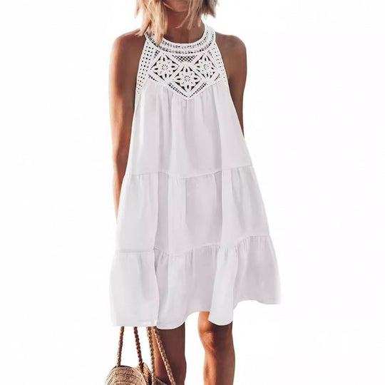 Damen Sommerkleid mit romantischen Häkel-Applikationen EB