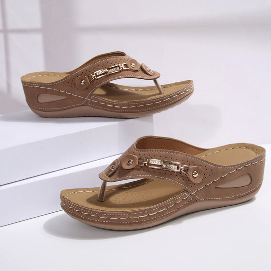 Damen Komfortable Wedge-Sandalen mit verstellbarem Riemen EB