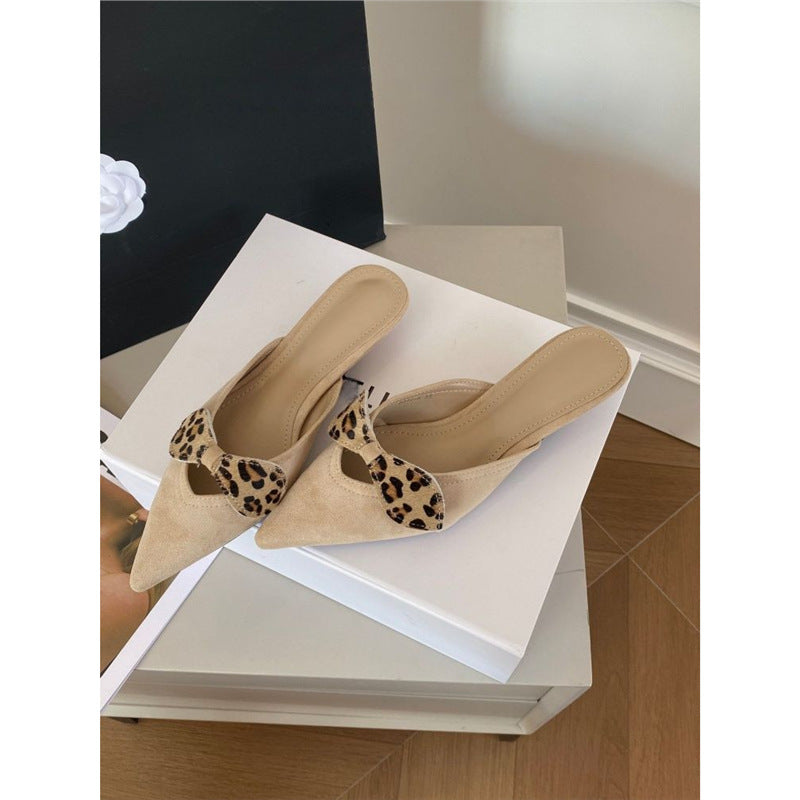 Damen spitze Slingback Mules mit zierlicher Schleifenverzierung EB