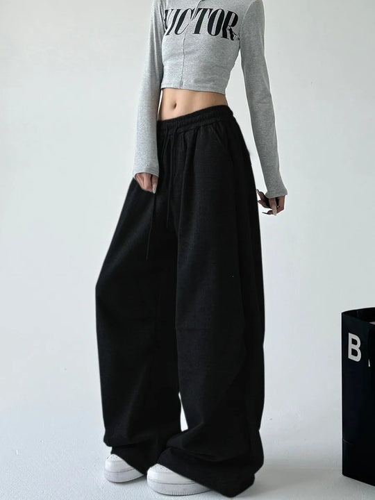 Damen nan extraweite High‑Waist-Loungehose mit elastischem Kordelbund, Kordelzug und praktischen Seitentaschen EB