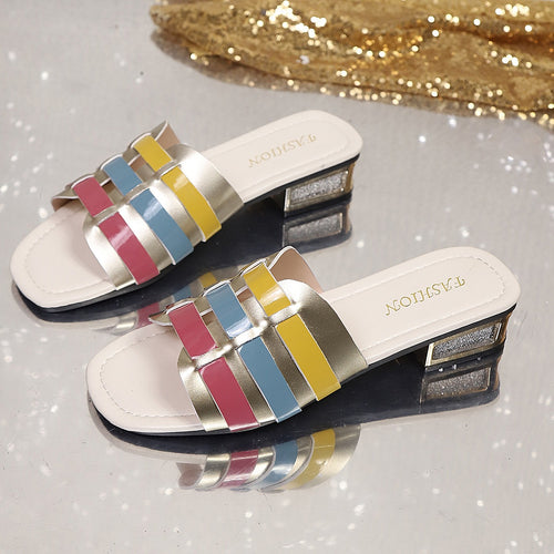 Damen Komfortable Mules mit modischem Struktur-Design EB