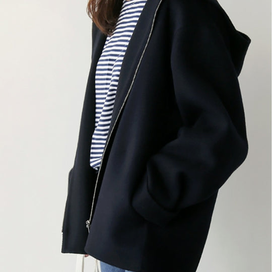 Damen Modische und elegante Kapuzenjacke aus weichem Material EB