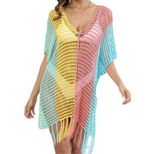 Damen luftig-transparenter Strandponcho EB