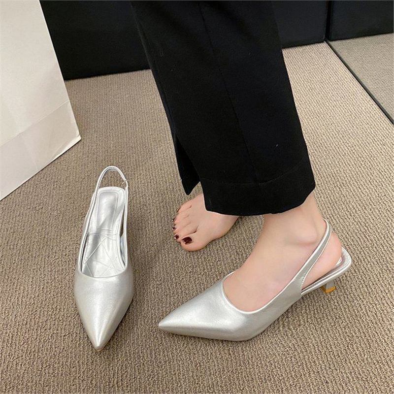 Damen elegante Slingback-Pumps mit modischem Absatz EB