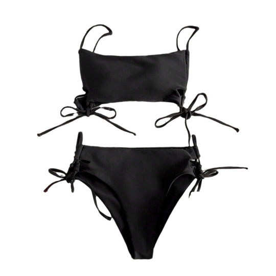 Damen Bandeau-Bikini mit raffinierten Bindebändern EB