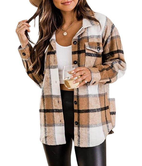 Damen Kariertes Flanellhemd EB