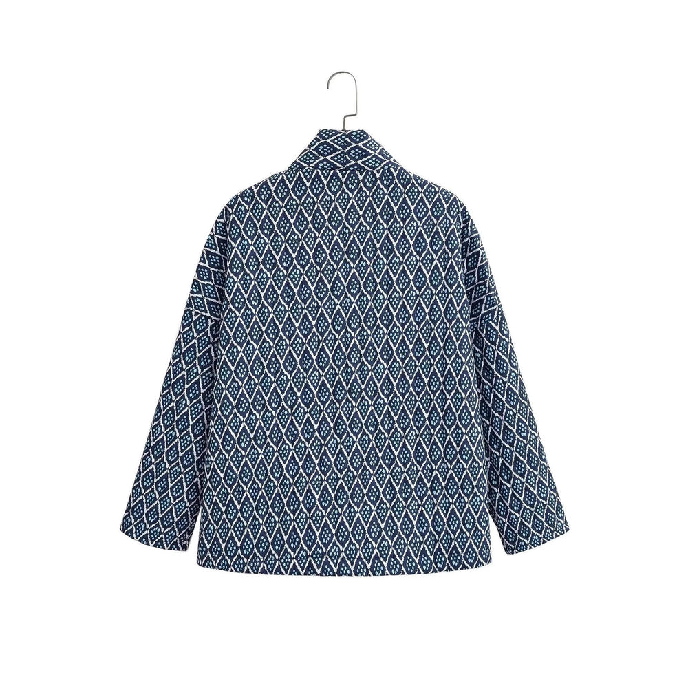 Damen Kimono-Jacke mit elegantem Muster und lockerer Passform EB