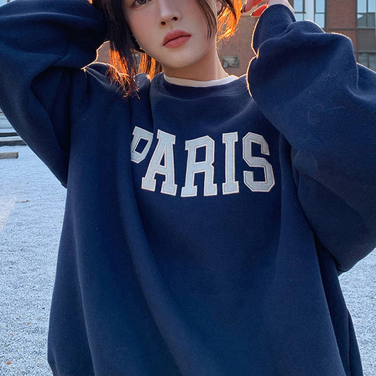 Damen lässiger Sweatshirt mit markantem Schriftzug EB