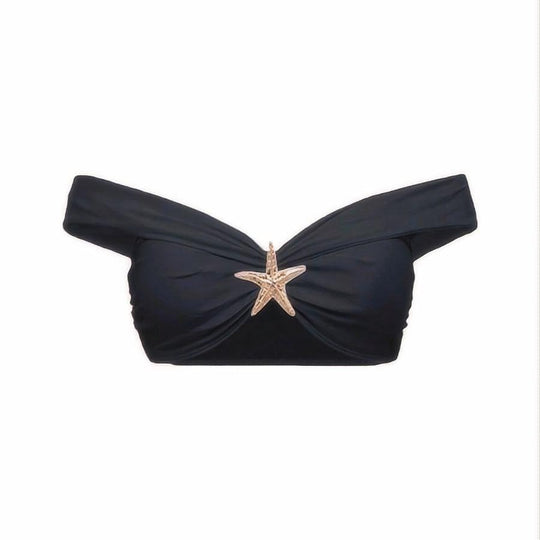 Damen Bikini-Set mit eleganter Wickelrock-Optik und modischem Stern-Applikation EB