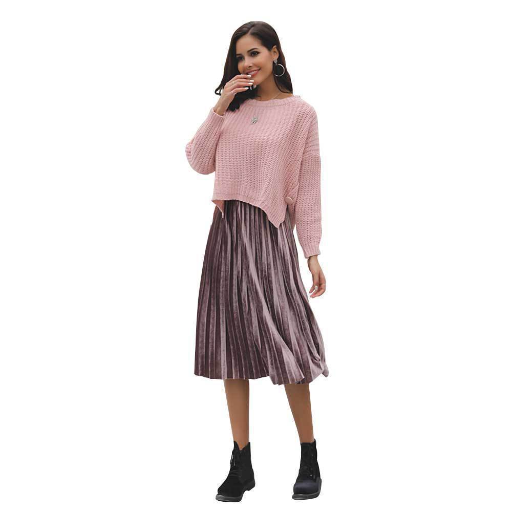 Damen lässiger Strickpullover mit elegantem Netzdesign und lockerer Passform EB