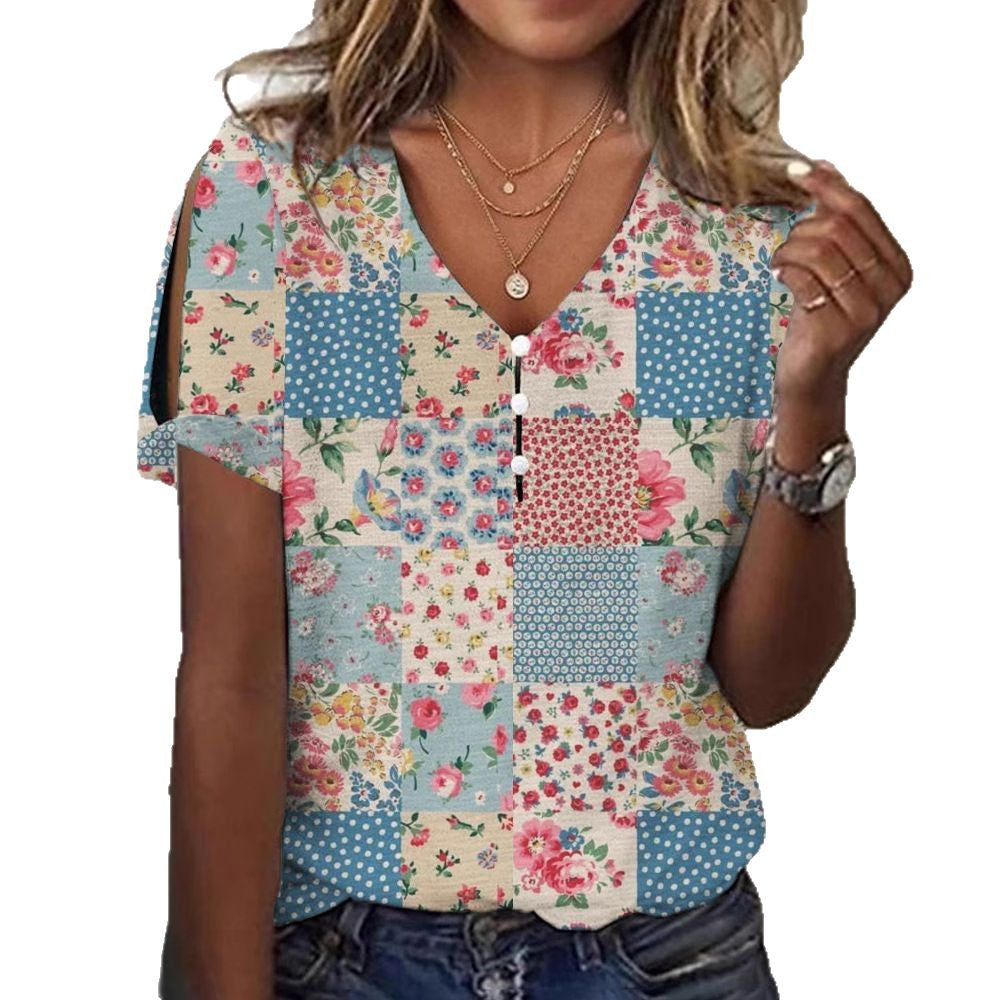 Damen Glitzernde V-Pullover Bluse EB
