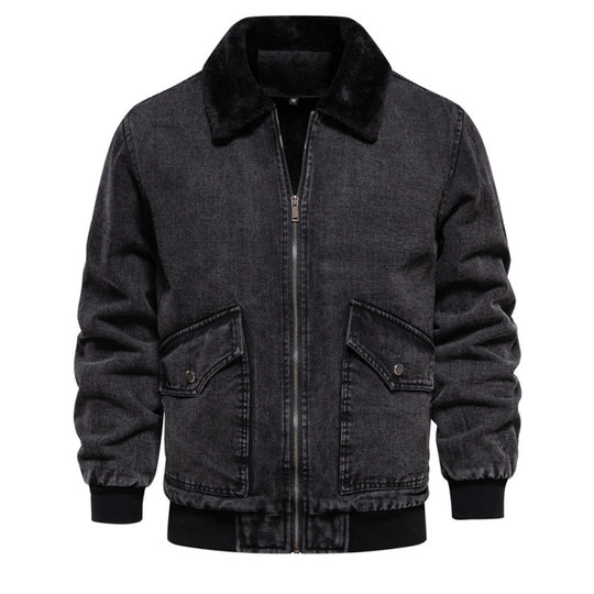 Herren Jeansjacke mit Fleecefutter und praktischen Taschen EB