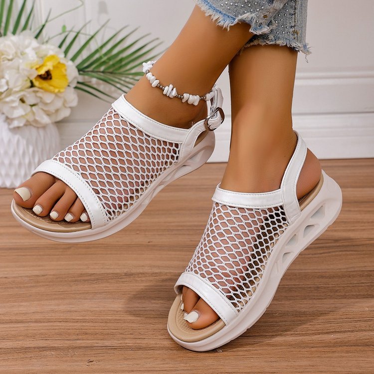 Damen Atmungsaktive Mesh-Sandaletten mit verstellbarem Riemendesign und komfortablem Fußbett EB