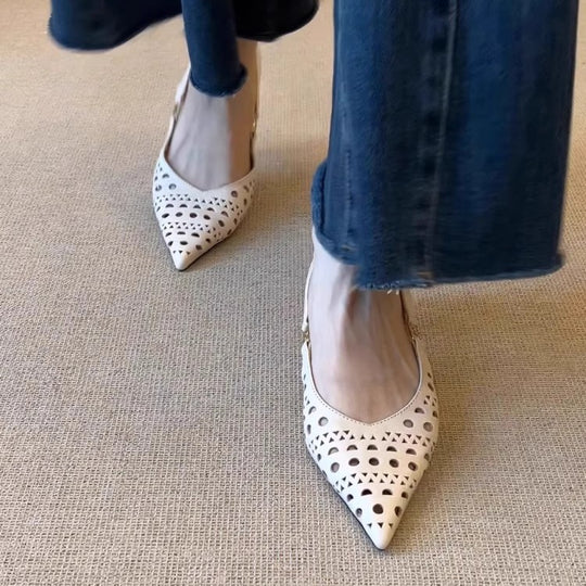 Damen elegante Pumps mit filigranen Cut-Outs und bequemer Innensohle EB