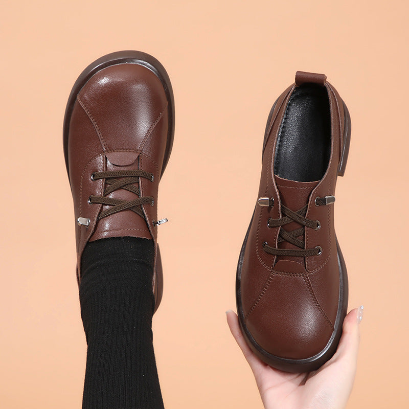 Damen modische Schnürschuhe mit elegantem Blockabsatz und atmungsaktivem Obermaterial EB