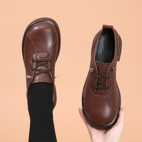 Damen modische Schnürschuhe mit elegantem Blockabsatz und atmungsaktivem Obermaterial EB