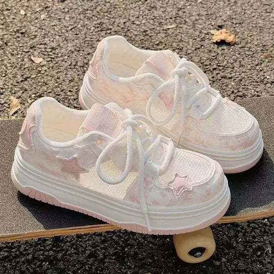 Damen Sneakers mit modischem Sternen-Motiv und komfortabler Sohle EB