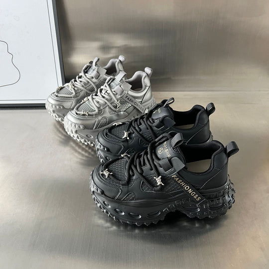Damen Sportliche Chunky Sneakers mit texturiertem Obermaterial und stabiler Laufsohle EB
