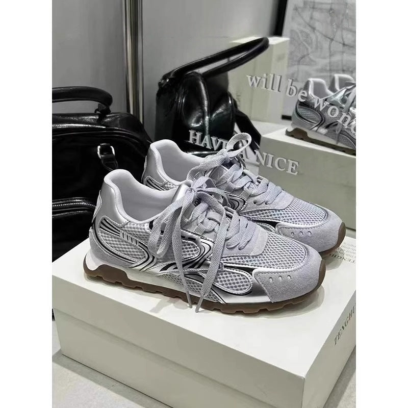 Damen Trendige Sneakers mit atmungsaktivem Mesh-Obermaterial und komfortabler Dämpfung EB