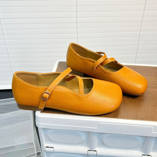 Damen Ballerinas mit elegantem Riemen und weicher Innensohle EB