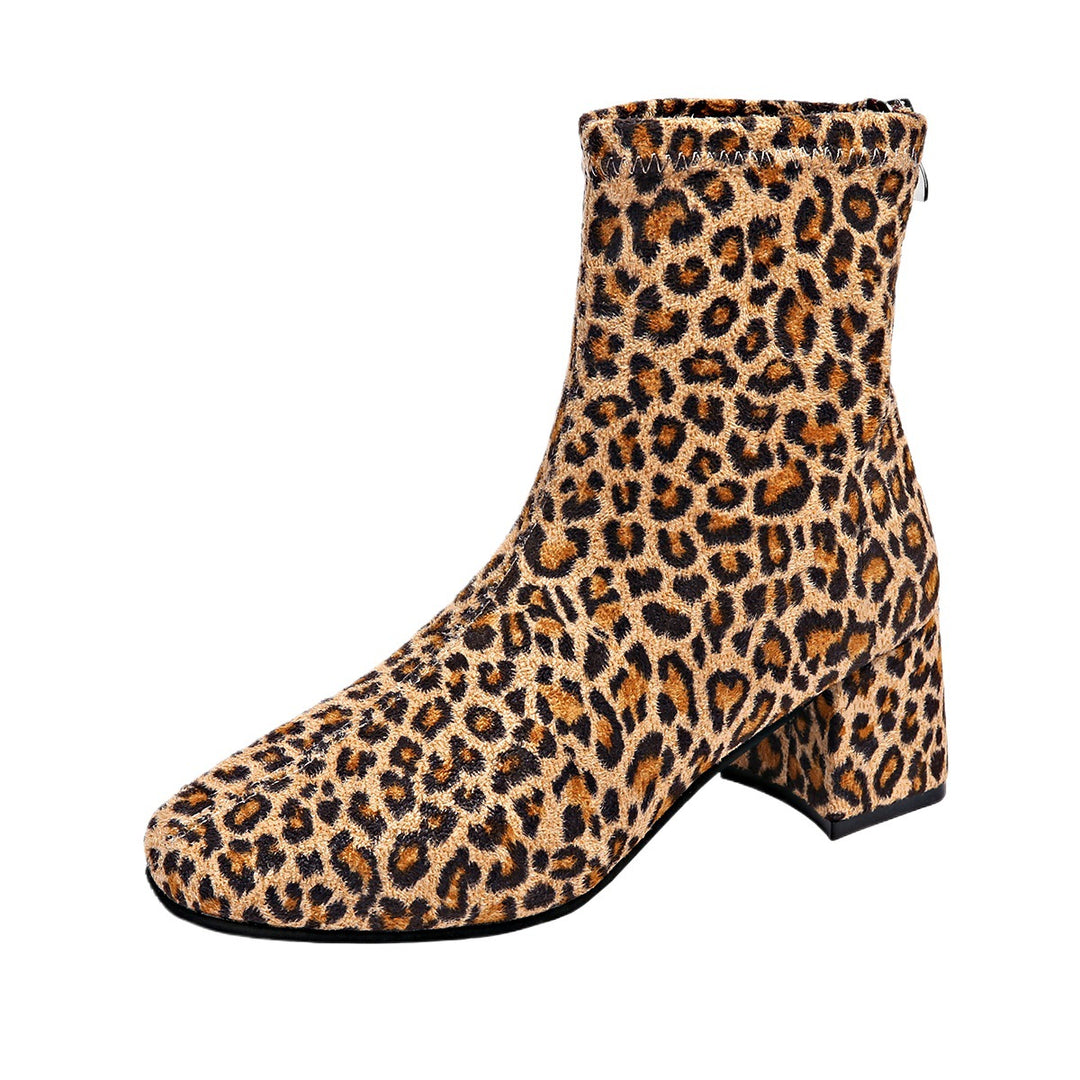 Damen Modische Stiefeletten mit schickem Blockabsatz und praktischem Reißverschluss EB