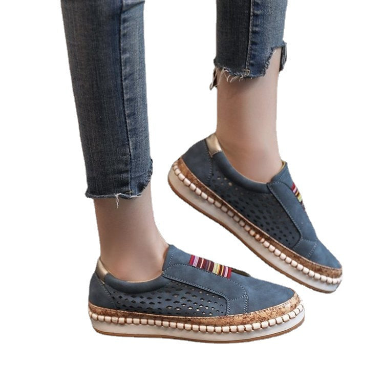 Damen Slip-On Sneakers mit atmungsaktivem Obermaterial und Jute-Detail EB