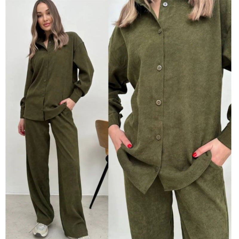 Damen Lässiges Kombination aus Hemd und Hose EB
