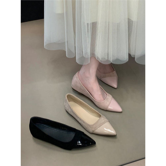 Damen spitze Ballerinas mit elegantem Velvet-Obermaterial EB