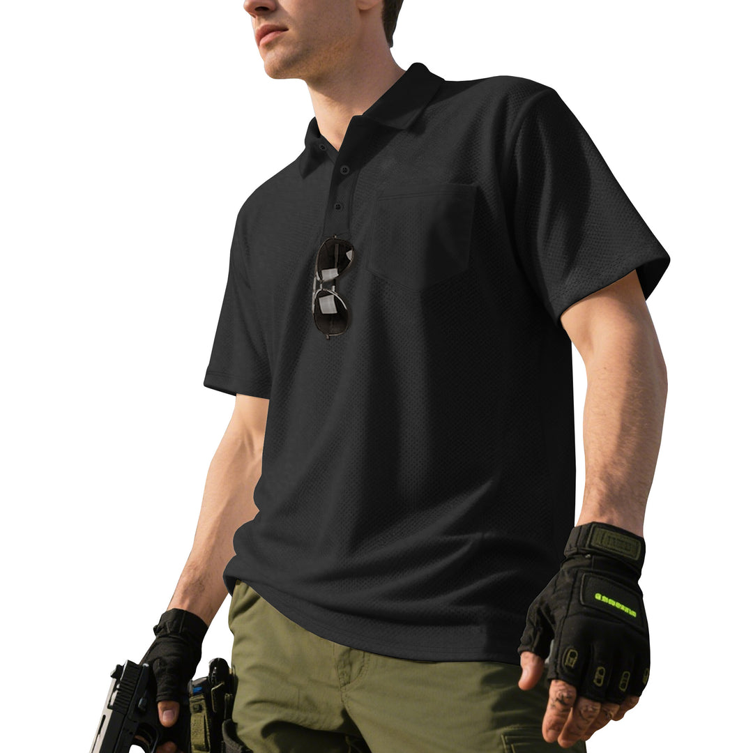 Herren Polo-Shirt mit atmungsaktivem Mesh-Gewebe und praktischer Brusttasche EB