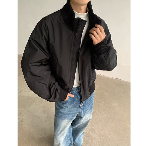 Herren stylische Bomberjacke mit elastischen Bündchen und weichem Innenfutter EB