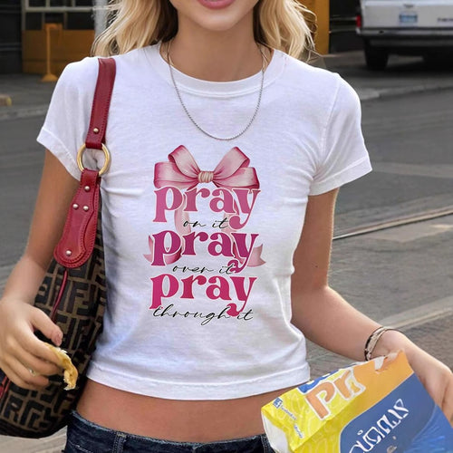 Damen ärmelloses T-Shirt mit inspirierendem Spruch und verspieltem Schleifenmotiv EB