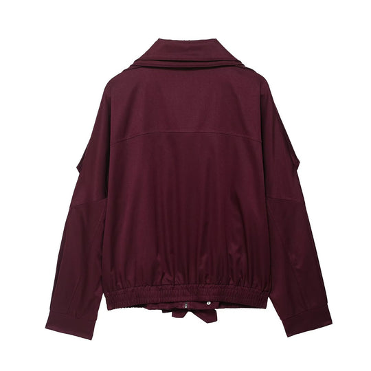 Damen modische Übergangsjacke mit seitlichem Reißverschluss und taillierbarem Kordelzug EB