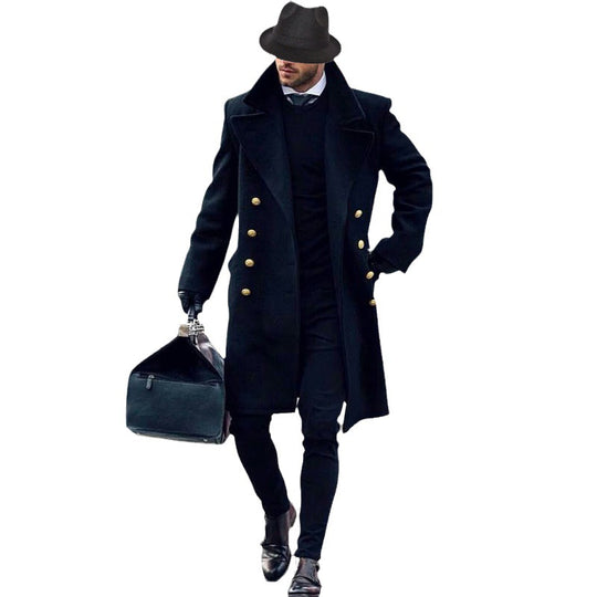 Herren Eleganter Mantel mit goldenen Knöpfen EB