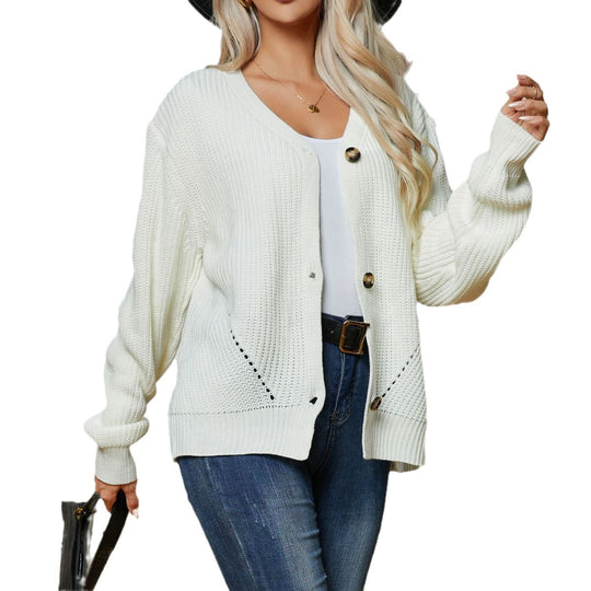 Damen Grobstrickpullover mit lässigem Schnitt und weitem Arm EB