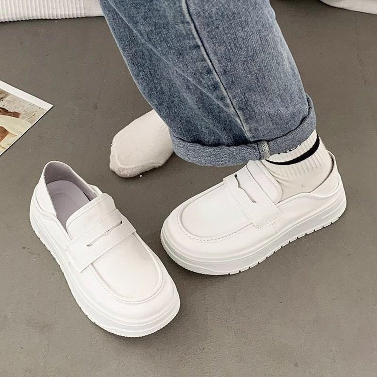 Damen Elegante Slip-On Sneakers mit dicker Sohle und modischer Schnalle EB