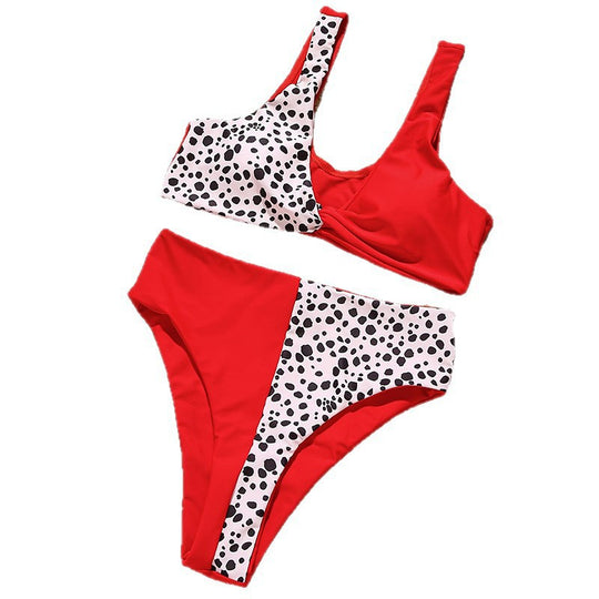 Damen Triangel-Bikini mit modernem Farbblock-Design EB