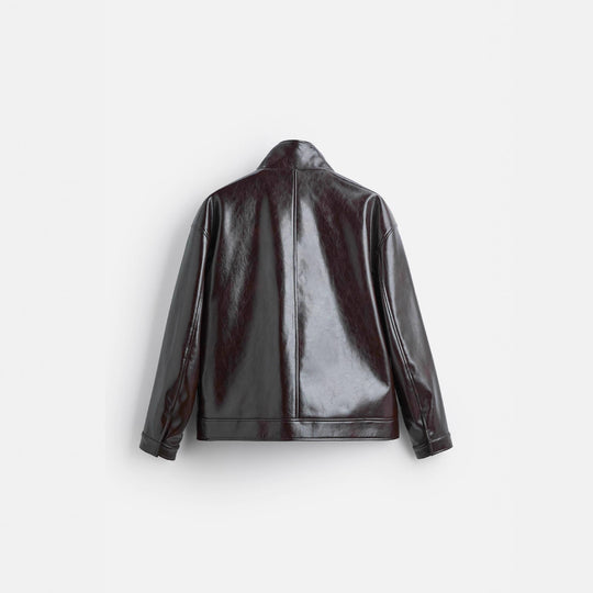 Damen Kunstlederjacke mit luxuriösen großen Taschen EB