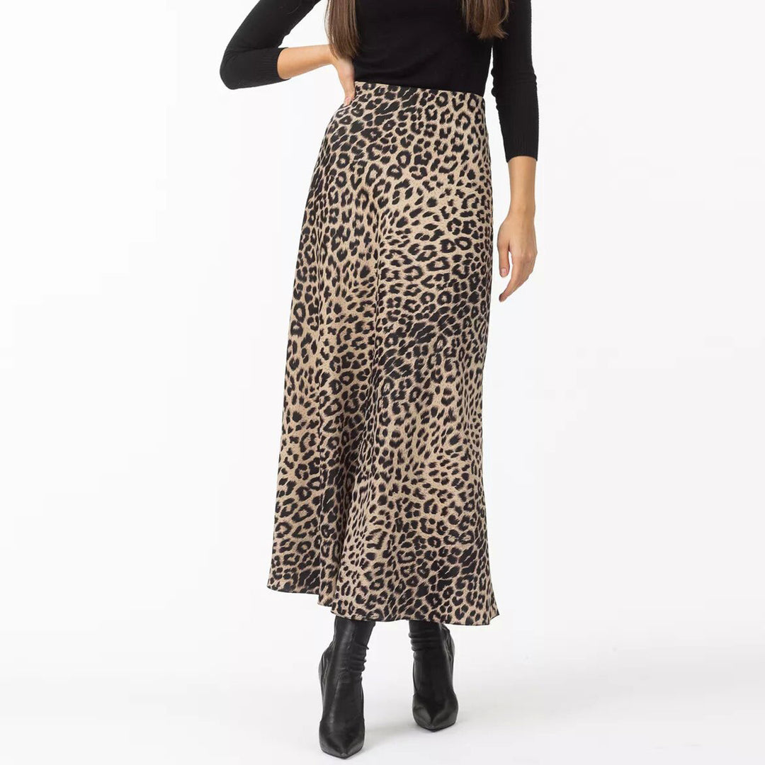 Damen Maxirock im Leopardenmuster EB