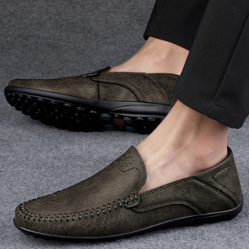 Herren Mokassins aus weichem Leder mit rutschfester Sohle EB