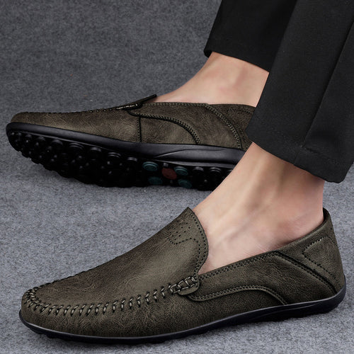 Herren Mokassins aus weichem Leder mit rutschfester Sohle EB