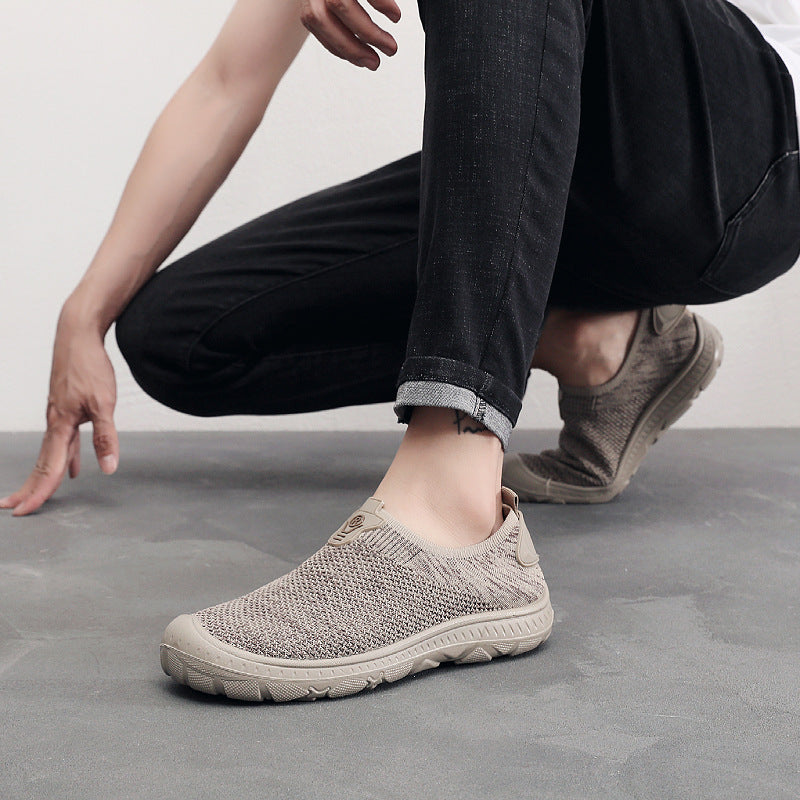 Damen atmungsaktive Slip-On Sneakers mit elastischem Einsatz EB