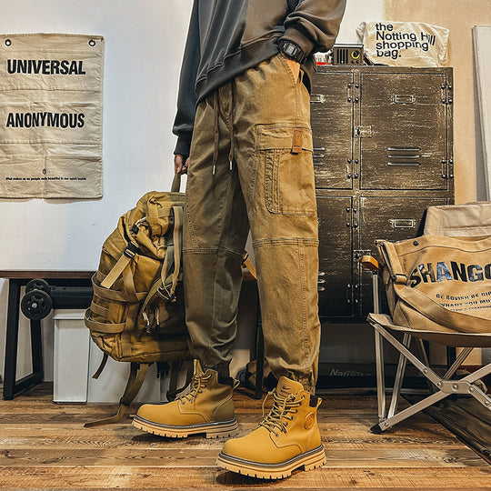 Herren Cargo-Joggerhose mit großen Pattentaschen, elastischem Bund und Gummbündchen EB