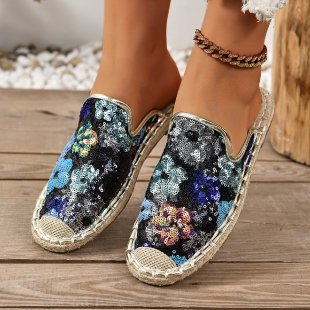 Damen Glitzernde Espadrilles mit bequemer Einlegesohle EB
