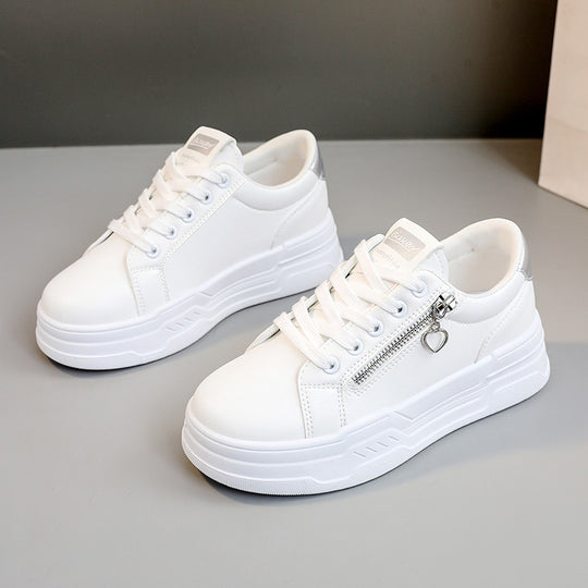 Damen trendige Sneakers mit modischem Reißverschluss und komfortabler Sohle EB