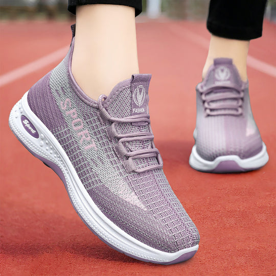 Damen Sportliche Atmungsaktive Sneakers mit rutschfester Sohle EB