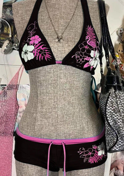 Damen-Bikini-Set mit floralem Design und verstellbaren Trägern EB